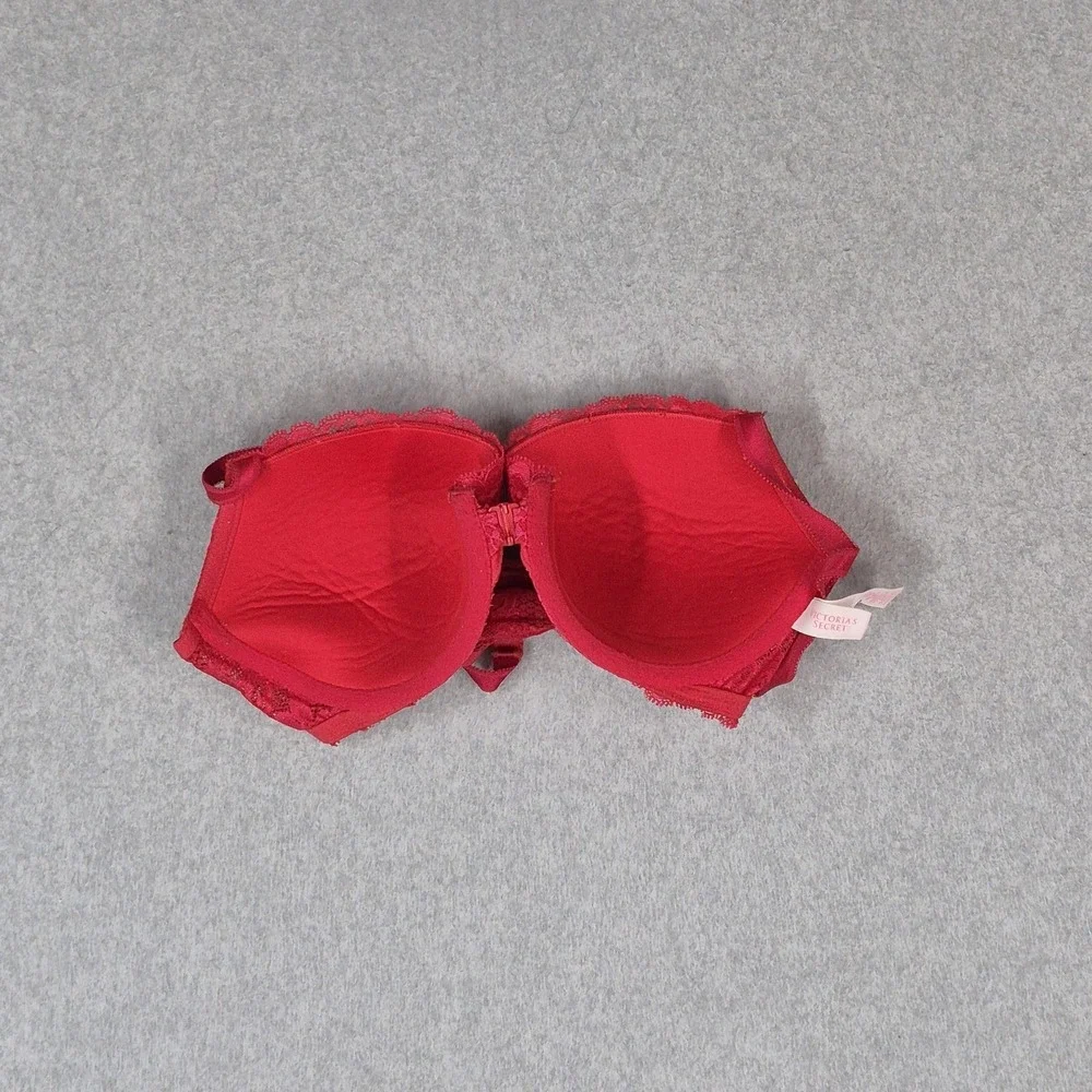 Victoria's Secret Women Bra 34D Red Floral Dream Angels Racerback Front Closure